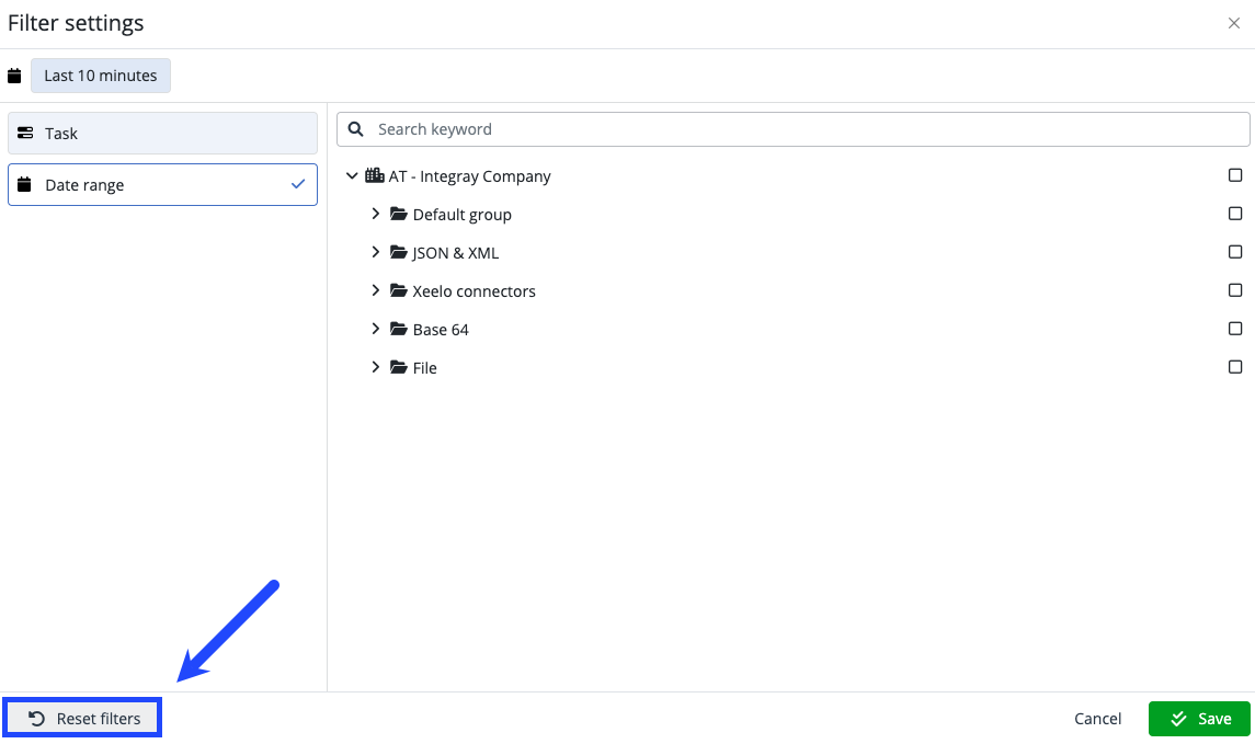 HELP_Home_screen_Task_run_overview_Reset_filters_button