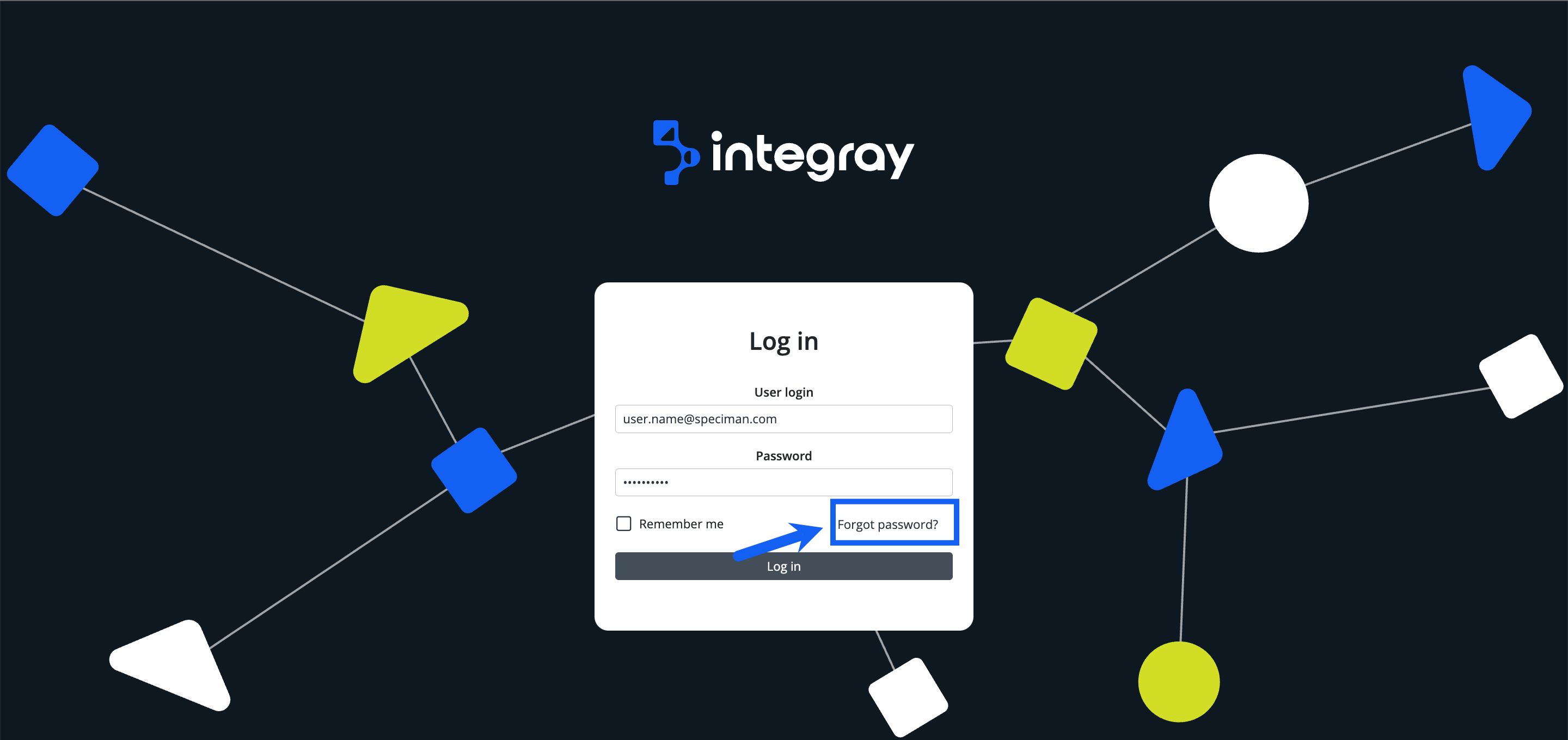 HELP Login screen Forgot password
