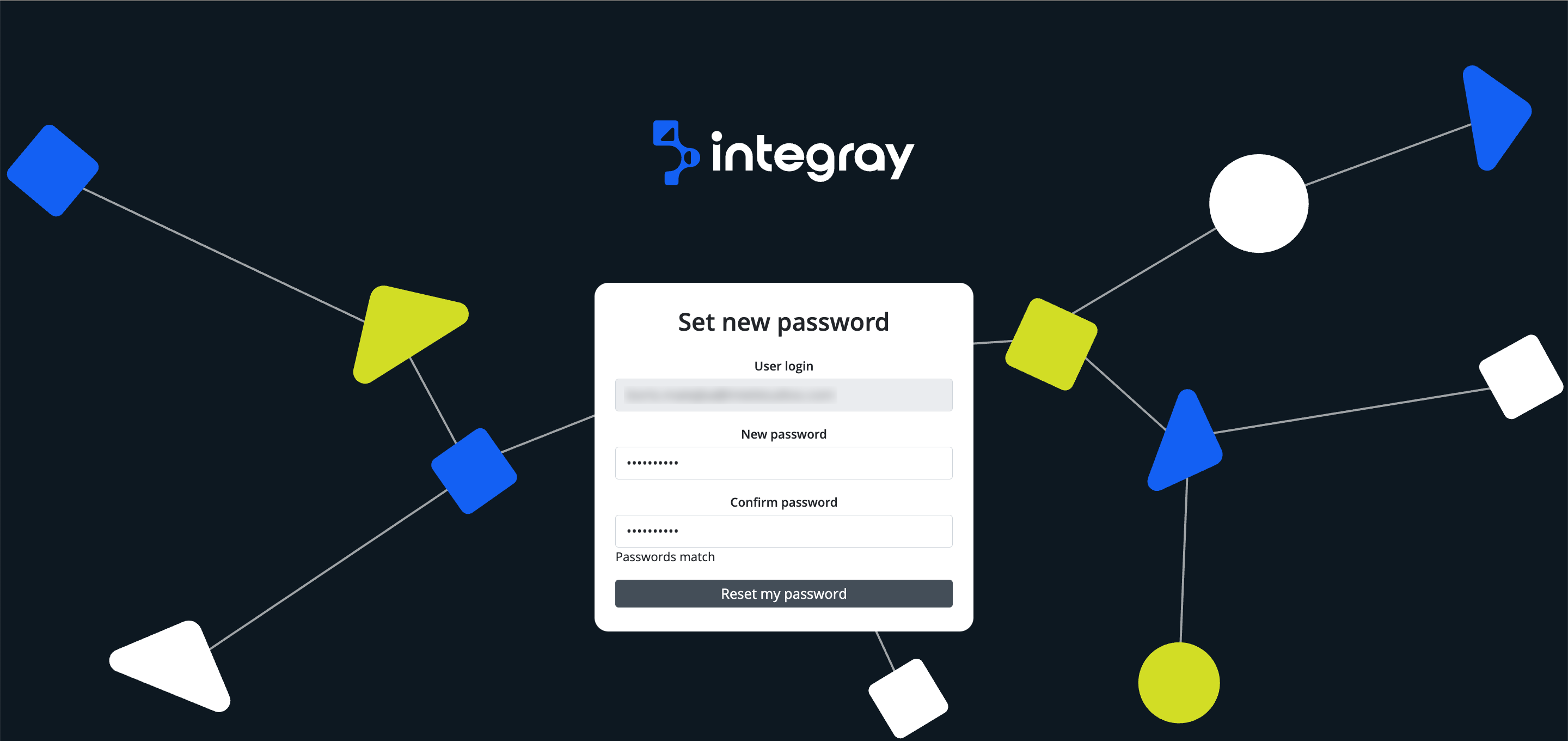 HELP Login screen Set new password